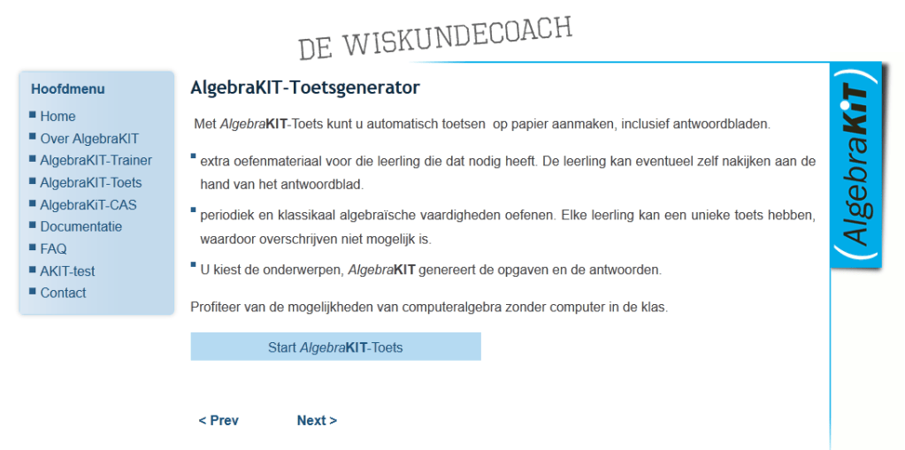 Algebrakit-toets – Christian Bokhove